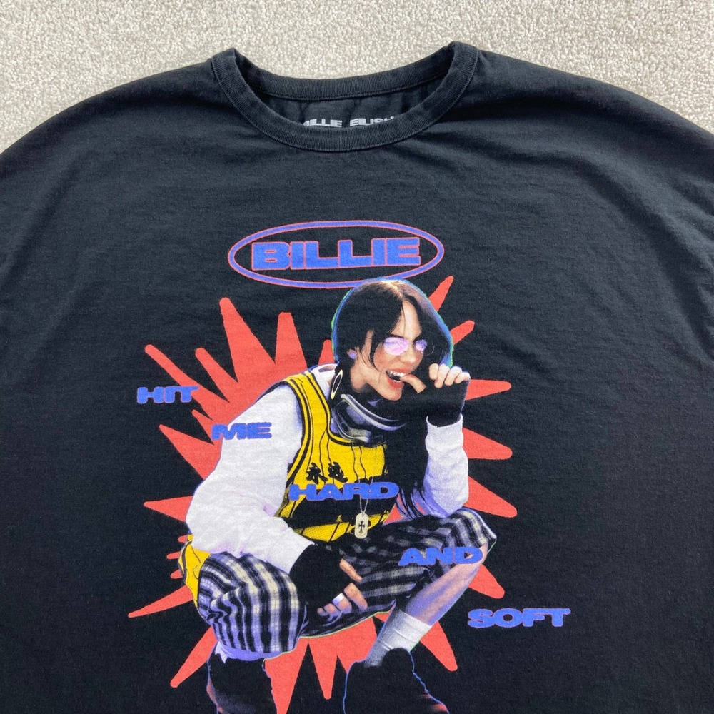 Billie Eilish T-Shirt Unisex Medium Black Hit Me Hard And Soft 2024 Tour Graphic